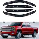Tape-On Side Visor Deflectors Rain Guards for 2007-2014 Silverado/Sierra 2500HD-3500HD/Suburban/Yukon XL Window Rain Deflectors, Four-Piece Set