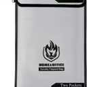 Upgraded Two Pockets Fireproof Document Bag (2000), andyer 15x 11Waterproof Fireproof Money Bag for Cash with Zipper, Important Document Storage Organizer for Valuables, Legal Documents Safe (Grey)