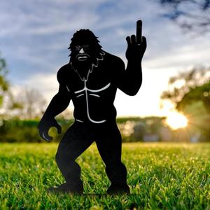 Funny Sasquatch Garden Stake Gifts - Cool Metal Sasquatch Lover Present for Birthday Fathers Day Christmas Valentines for Men Women, Novelty Yard Statue Outdoor Prank & Conversation Starter, 1 Pack