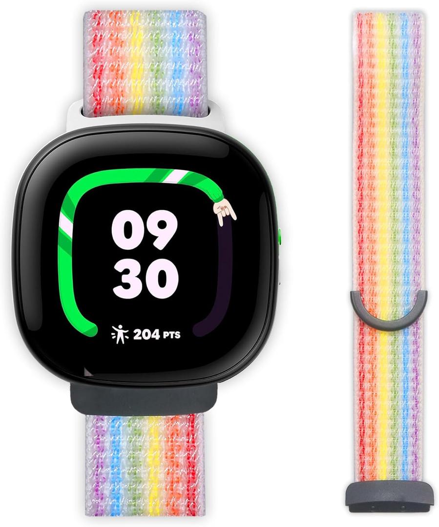 TopPerfekt Bands Compatible with Fitbit Ace LTE Band, Soft Durable the VELCRO, Water Resistant,Breathable Sport Replacement Straps 1 (Iridescent)