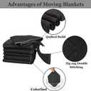 Moving Blanket Heavy Duty 40x 72" Moving Pads for Furniture Protection Quilted Packing Shipping Blankets Moving Supplies
