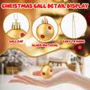 Celltestria 36pcs Mini Christmas Balls Ornament 1.57 Inch Red Gold Little Hanging Xmas Balls for Tree Decoration Swirl Candy Cane Polka Dots Tiny Christmas Baubles for Home Indoor Holiday Party Decor