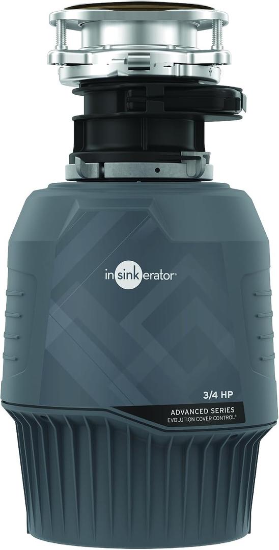 InSinkErator Evolution Cover Control 3/4 HP Garbage Disposal, Advanced Series EZ Connect Batch Feed Food Waste Disposer, No Size