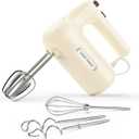 Lord Eagle 5-Speed Hand Mixer Electric, 300W Compact Small Handheld Mixer, Portable Kitchen Egg Beater with 5 Attachments & Storage Bag, Cake Supplies for Bread Dough Baking, Lightweight, Cream