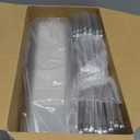 Nuogo 100 Pack 12 oz Plastic Dessert Parfait Cups with Lids Fruit Appetizer Cups with 100 Packs Sporks Square Clear Appetizer Containers Bowls Disposable for Pudding Cake Mousse