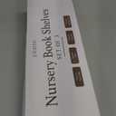 Decorative Nursery Bookshelves for Kids - Set of 3 Easy to Install Floating Shelves for Wall Mount - Beautiful Hanging Organizer Furniture for Your Baby Boy or Girl's Bedroom and Play Room Decor (White/Natural)