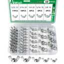 40PCS SAE Wing Nuts Assortment Kit, 5 Sizes- 5/32", 3/16", 1/4", 5/16", 3/8", Zinc Plated Wingnuts Fasteners, Parts Butterfly Wing Nut