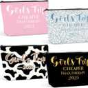 4 PCS Girls Trip Gifts Favors Girls Weekend Gifts for Women Girls Trip Favors Friendship Gifts Girls Weekend Gifts Ideas Girls Trip Makeup Bag Cow Print Cosmetic Bags Weekender Bag for Women Christmas