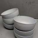 Tikooere Ceramic Soup Bowls Set of 6, 30 Ounce Stoneware Cereal Bowl, Porcelain Nesting Bowls for Oatmeal, Popcorn, Soup, Pasta, Fruit, Housewarming Gift, Microwave & Dishwasher Safe, White