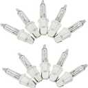Generic Clear 12 Volt Mini Christmas Replacement Bulbs for Incandescent String Lights, Mini Base, 0.96 Watt, 80 mA (20), White