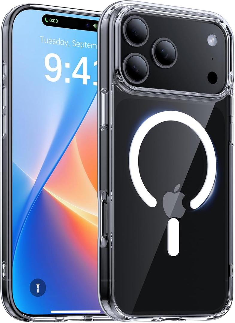 Magnetic for iPhone 17 Pro Max Case,[Anti-Slip][Compatible with MagSafe][Military Grade Drop Protection] Shockproof Protective Translucent Matte Phone Case for iPhone 17 Pro Max Case,Clear