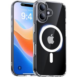 Magnetic for iPhone 17 Case,[Anti-Slip][Compatible with MagSafe][Military Grade Drop Protection] Shockproof Protective Translucent Matte Phone Case for iPhone 17 Case,Clear