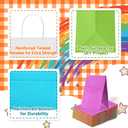 SHOPDAY 36 PCS Rainbow Kraft Paper Gift Bags with Handles, Medium Size 8 x 4.25 x 10.5 Inches, 6 Assorted Colors for Birthday, Wedding, Baby Shower, Multi-purpose Occasion