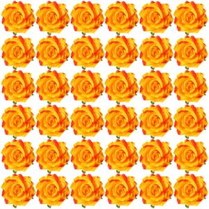Waydress 30 Packs 4 Inch Flower Hair Clip Rose Hair Accessories Floral Hairpin Brooch Flowers Pin Brooch for Bridal Headpiece Accessories Wedding(Orange)