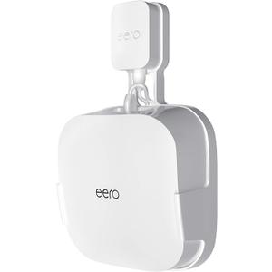 COOLWUFAN Wall Mount Holder for eero Pro 6 or eero Pro 6E Home WiFi System-Simple and Sturdy Wall Mount Holder Stand Bracket for eero Pro 6E & Pro 6 tri-Band mesh Wi-Fi 6 System (White(1 Pack))