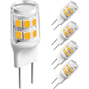 G8 Led Bulb, 20-25W Halogen Equivalent 3W T4 Bulb, Warm White 3000K, 120V Puck Light Bulbs for Under Cabinet Light, Under Counter Kitchen Lighting,5-Pack