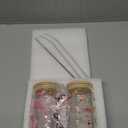 Baderke 2 Sets Western Cowgirl Beer Can 16 oz Drinking Cups with Bamboo Lid Glass Straw and Cleaning Brush Cowboy Boots Iced Coffee Cup Reusable Tumbler for Party Favors Gifts(Clear)