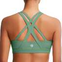RUNNING GIRL Sports Bra for Women, Medium-High Support Criss-Cross Back Strappy Padded Sports Bras Supportive Workout Tops (Large)