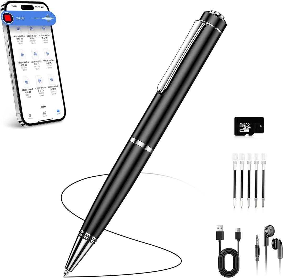 64GB Digital Voice Recorder, Audio Recorder with 25H Battery Life, Playback & Voice Activation Recording Device, Voice Activated Recorder with AI Noise Reduction for Lectures/Meetings/Interviews