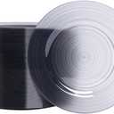 100 Count 6 Inch Transparent Black Plastic Plates, Heavy Duty Disposable Dessert Salad Plate, Round Fancy Appetizer Plates for Wedding, Party