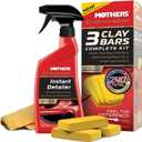 Mothers California Gold 3 Clay Bar Complete Kit, 3 80-gram Clay Bars + 16 oz. Instant Detailer + Microfiber Towel  Removes Contaminants, Restores Brilliance & Smoothness of Paint (07240)