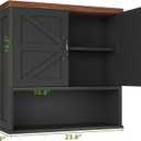 Bathroom Wall Cabinet with Barn Doors, Wall Mounted Bathroom Storage Cabinet, Farmhouse Style, Adjustable Shelf, Wall Mounted Medicine Cabinets, 23.6 x 7.9 x 23.9 Inches