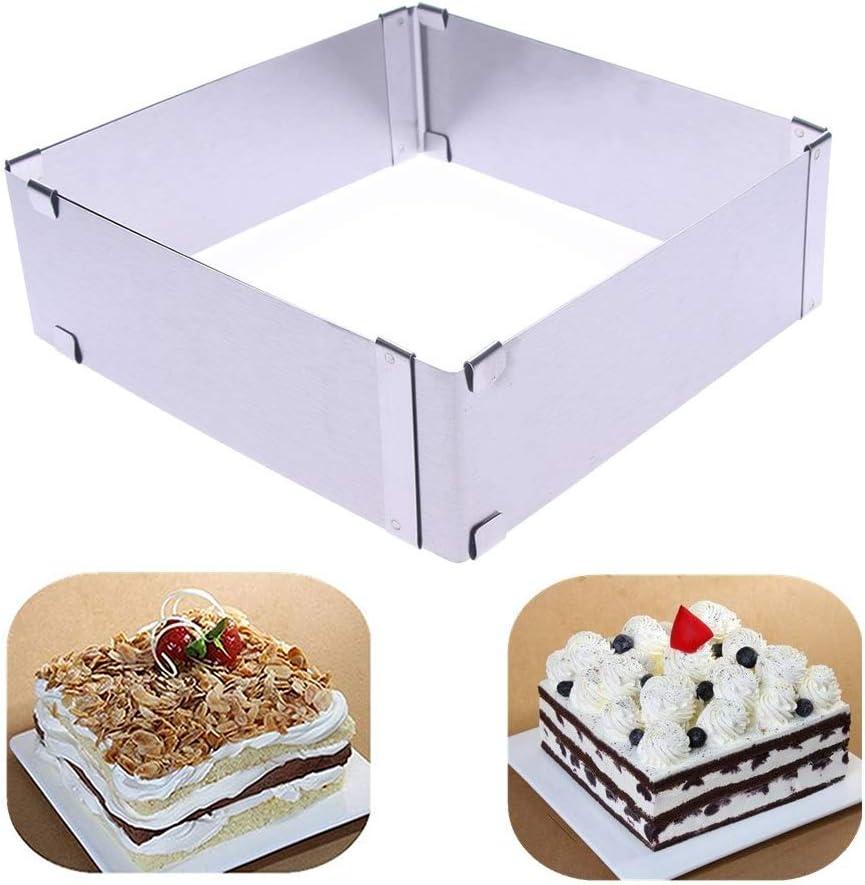 TXIN Stainless Steel Cake Ring Square Cake Mousse Mold Ring Cutter, Adjustable from 6 inch to 11 inch