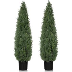 Artificial Cedar Tree for Outdoor 4FT, UV Protection Faux Cedar Bushe 2 Set
Topiary UV Protection and Lush Fake Cypress Shrubs for Front Door Porch Patio Garden Balcony Fence Outside Decoration