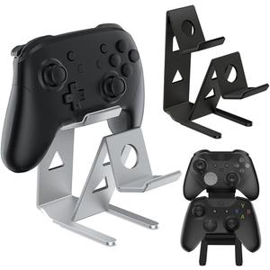 ASIEIT 2Packs Controller Holder, 2 Tier Universal Aluminum Display Stand for Desk Game Enthusiasts Gift Stand Compatible with Series XS, Elite 2, PS5, PS3, Switch Pro and Almost All Controller (Black & Silver)