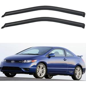Window Visors Rain Guards for 2006-2011 Honda Civic Coupe, Out-Channel Window Vent Wind Deflectors Visors Shades for 06 07 08 09 10 11 Civic 2Door