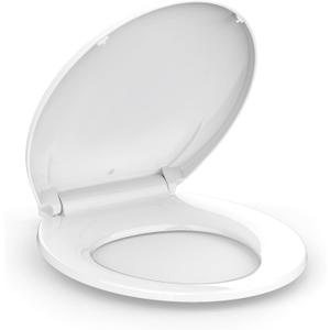 Round Toilet Seat, Soft-Slow Close, 17 Inch Round Toilet Seat For Round Toilets, Quiet-Close Lid And Seat, Easy To Install And Clean, Never Loosen, White