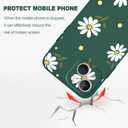 LEECG for iPhone 13 Mini Case Flower Butterfly Cute Astronaut Design Phone Cover Soft Microfiber Lining Slim Liquid Silicone 13 Mini Phone Case-Daisy Green
