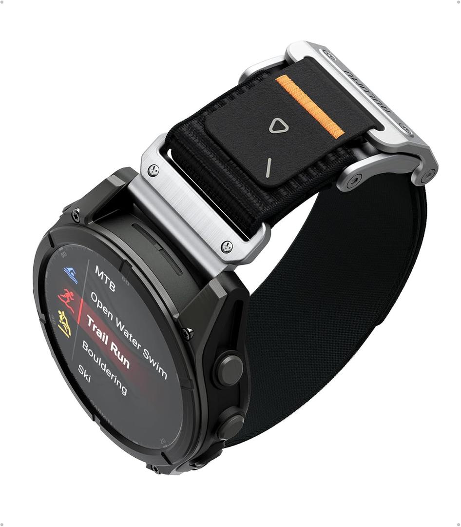 Aulumu C11 for Garmin Watch Band 22MM | Mag Buckle Slim Band | Memory Quick Release | Velvet Nylon Braid | Stainless Steel Magnetic Clasp