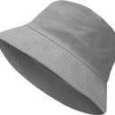 PFFY Bucket Hat for Women Men Cotton Summer Sun Beach Fishing Cap (Gray)