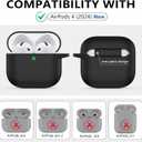 Ljusmicker for AirPods 4 Case 2024 with Cleaner Kit,Soft Silicone Protective Cover for Apple AirPods 4th Generation Cases for Women Men,Compatible with AirPod 4 Case Accessories with Keychain-Black