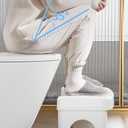 Toilet Stool Squat for Adults, Adjustable Poop Stool for Bathroom-6", 7", 8" and 9",Non-Slip Potty Step Stool for Adults,White