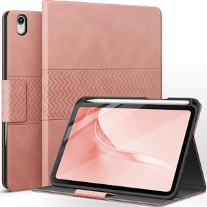 auaua Case for iPad mini 7 (A17 Pro, 2024) / iPad mini 6 Case (2021) 8.3 inch with Pencil Holder, Multiple Viewing Angles, Magnetic Closure, Auto Sleep/Wake (Pink)