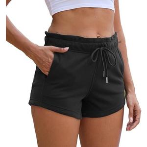 EZPERY Womens Summer Sweat Shorts Cotton French Terry Drawstring Workout Casual Lounge Shorts with Pockets XL