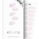 ohora Semi Cured Gel Nail Strips (N Glazed Donut) - Extended Size Range, Works with Any Lamps, Salon-Quality, Long Lasting, Easy to Apply&Remove - Includes 2Prep Pads, Nail File&Wooden Stick
