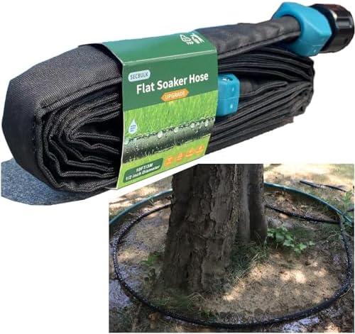 Secbulk 2025 Flat Soaker Hose 10 ft for Garden, 10' Linkable Drip Hose Diy Garden Irrigation System Saving 80% Water, Dual-layer Leak-free Design Water Hose with Holes
