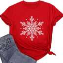 Christmas Shirts for Women Winter Short Sleeve Xmas Tee Tops