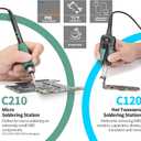YIHUA 948D V 5-IN-1 Micro Soldering Hot Air Rework Station with C210 Microsoldering Iron, Hot Tweezers Iron, Desoldering Tool, Hot Air Pencil, Suction Pen for BGA SMD Rework Under the Microscope