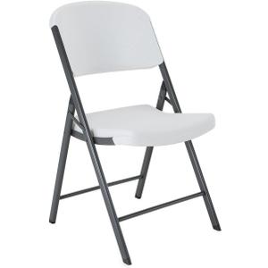 LIFETIME 42804 Commercial Grade Folding Chair, 4 Pack, White Granite, 21.4"D x 19.1"W x 34"H