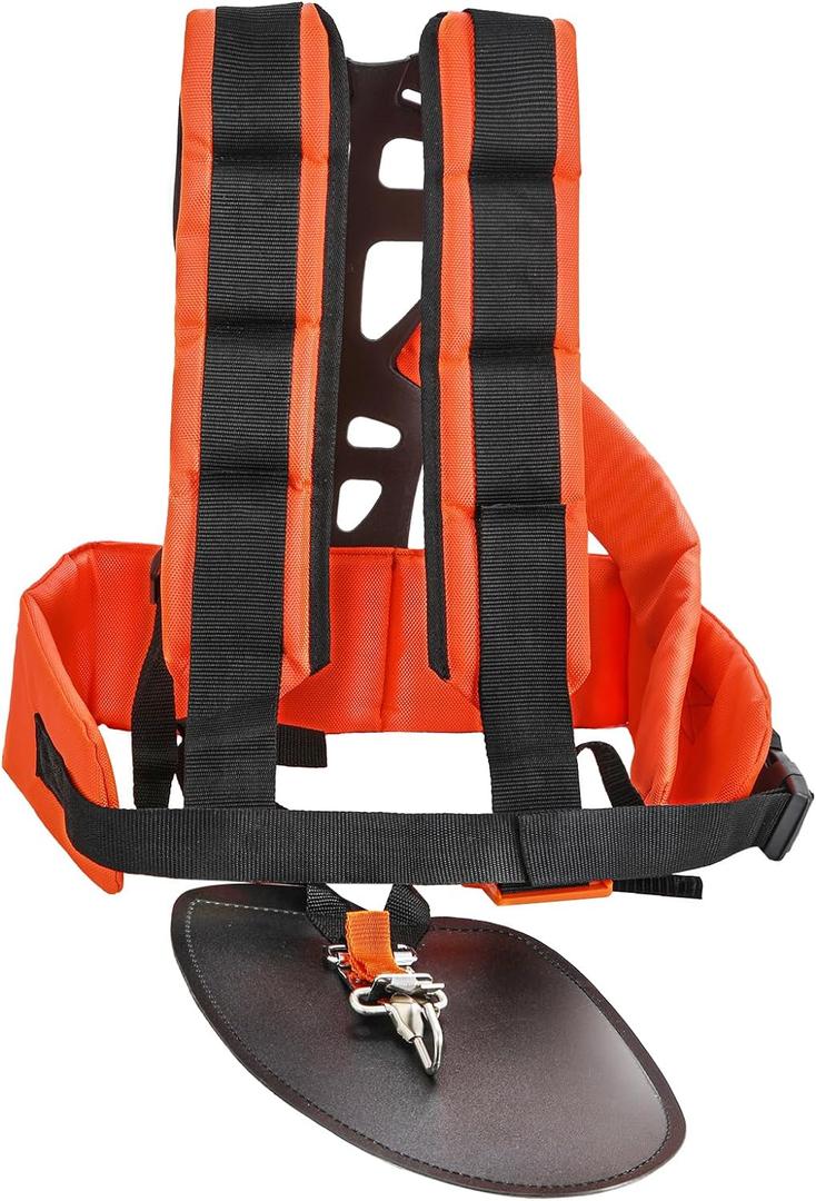 VIABRICO Trimmer Shoulder Strap Padded Universal Adjustable, Weed Eater Harness, Brush Cutters Harness Nylon Double Shoulder for Trimmer (Orange)