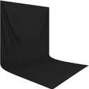 HEMMOTOP Black Backdrop Background,10x20 ft Black Backdrop Screen for Photoshoot, Black Photo Backdrop Cloth for Party, Photography, Photo Video Studio and Television (Backdrop only)