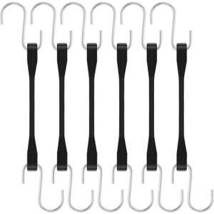 Rubber Cords with Hooks 6 Inch,Rubber Bungee Cords Heavy Duty Outdoor Rubber Tie Down Straps with S Hooks for Truck,Van,Motorcycle,Cargo,Tarps, Canvases and More (6 Pack)