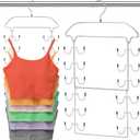 2 Pack Closet Organizers-And Storage, 6 Tier Tank Top Hangers Space Saving, Dorm Room Essentials for Girls Camisoles Swimsuits Dress