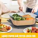 200PCs Air Fryer Paper Liners for Ninja Crispi FN101GY/FN101SG/FN101ST,100pcs Large for 4-QT & 100pcs Small for 6-Cups Container,Non-Stick Glass Air Fryer Disposable Accessories Square Free of Bleach