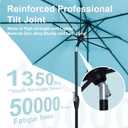 Tempera Striped Patio Umbrellas Outdoor Table Market Umbrellas with Crank & Pust Button Tilt|Auto-Tilt, 8 Steel Ribs, High Color-Fastness Canopy