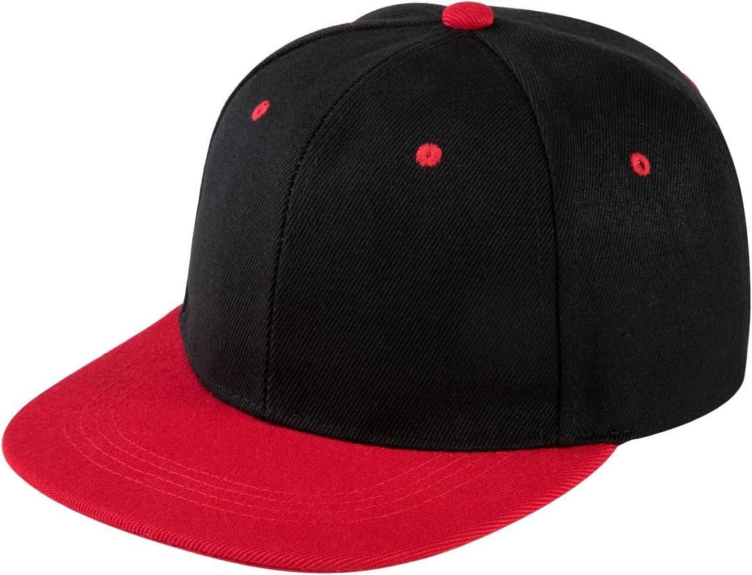 Classic Button up Hip-Hop Baseball Cap, Adjustable Color Blocked Unisex Flat Cornered Cap